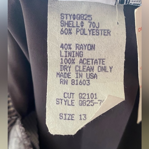 VTG LA Belle Plaid 2 Piece Set, Mauve Purple, Pant size 11, Top Size 13. - Picture 8 of 10